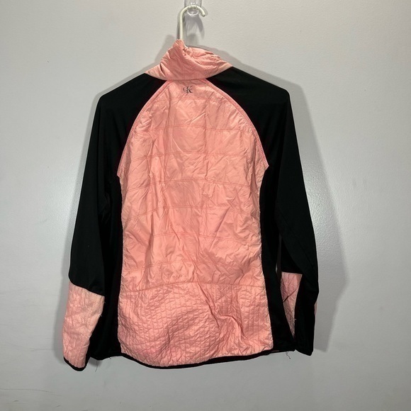 Calvin Klein Performance Women’s Pink Black Slick Full Zip Athletic Jacket - Picture 11 of 14